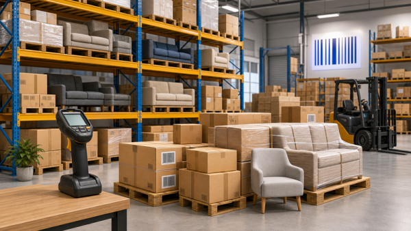 Mobilya stok, ürün ve depo yönetimi kartı